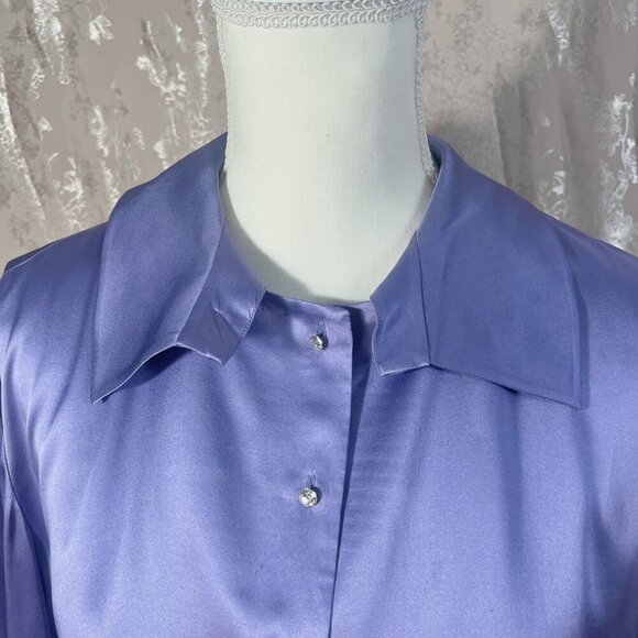 SOLD Vintage Randolph Duke Silk Purple Reversible Blouse Women's Size 18W - Picture 2 of 10